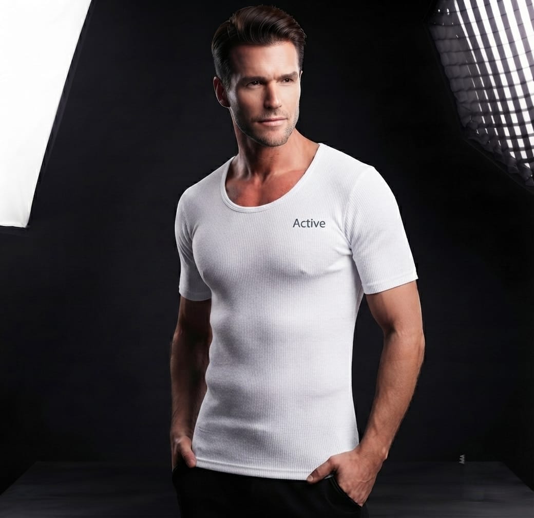 Active Elance Half Sleeve Vest 100% Cotton