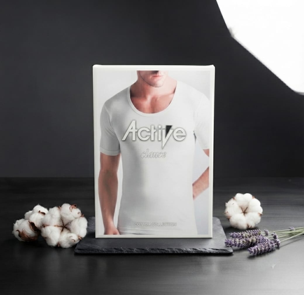 Active Elance Half Sleeve Vest 100% Cotton Size[S,M,L]