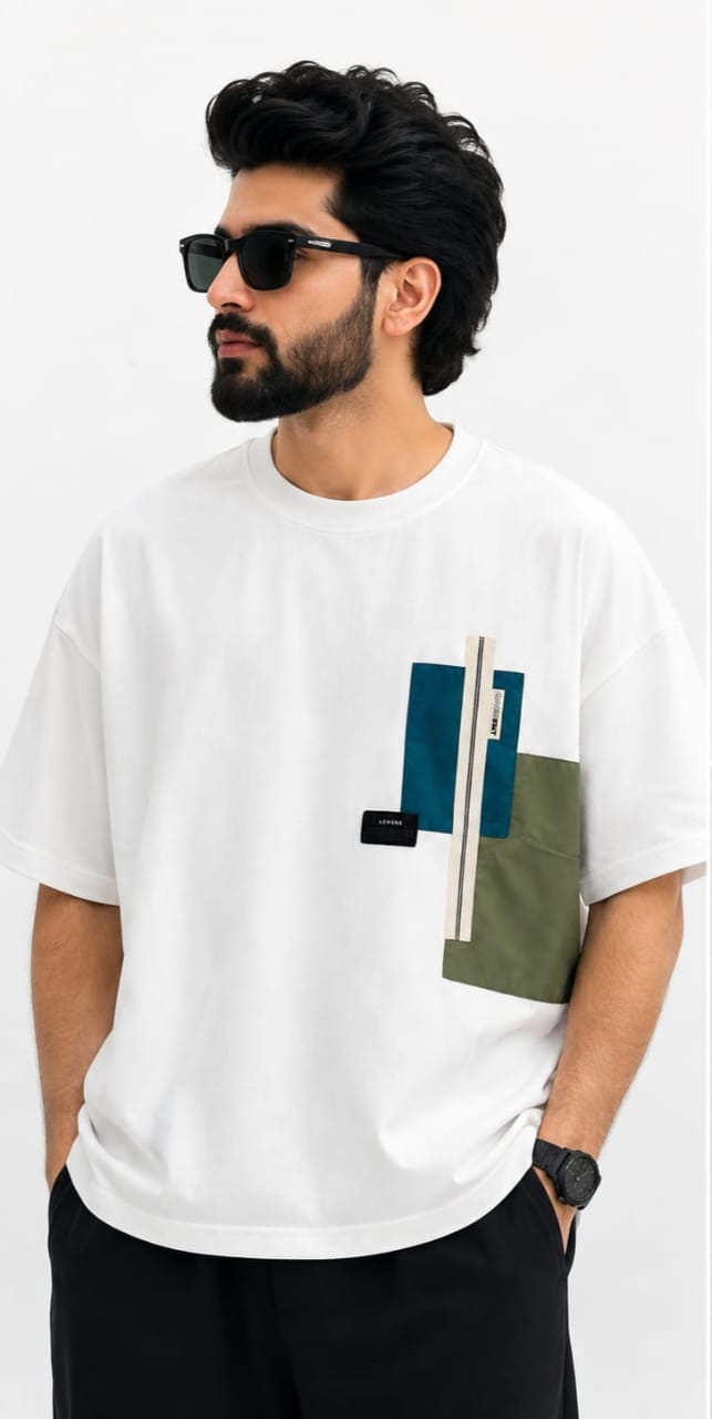 Gent's Oversized Cotton T-Shirts Color[White,Black,GREEN,Brown]