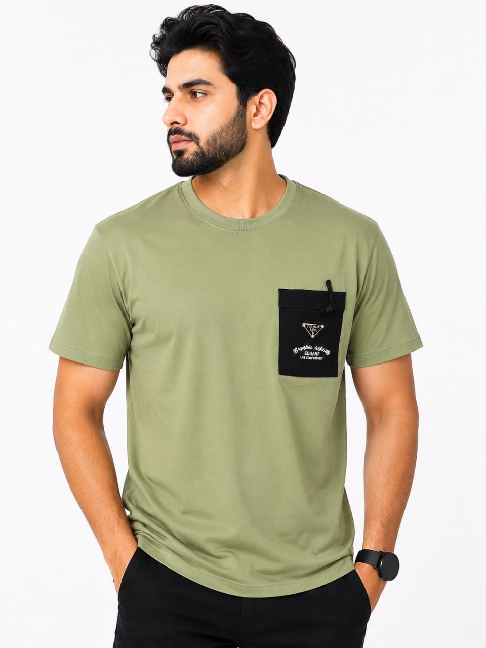 Gents Oversized Cotton T-Shirt Color[GREEN,WHITE]