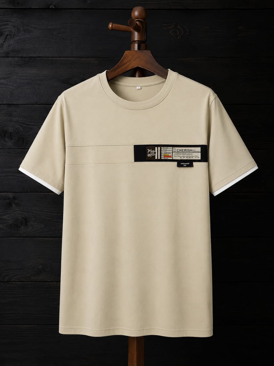 Gent's Bended T-Shirts Color[LIGHT CREAM,SKY BLUE]